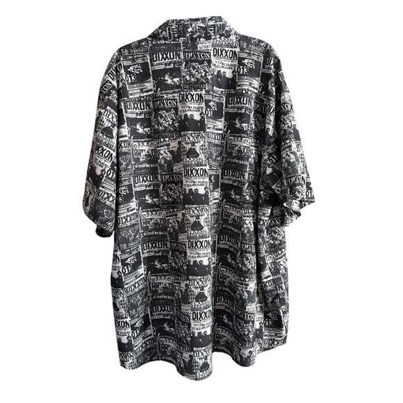 Dixxon Big Men's The Venue Flannel Button Up Party Shirt Black & White Size 4X - Picture 3 of 7